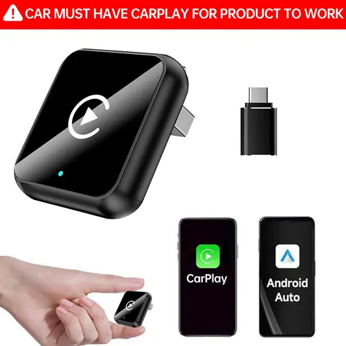 Yurnlv 2026 Wireless carplay Adapter for iPhone/Android ,Hands-Free Call wireless adapter Electronic Charger carplay dongle