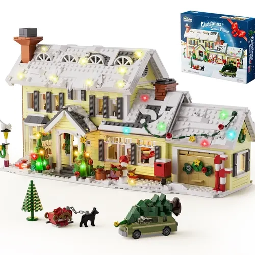 Crazy Christmas Holiday House – Electric Light-Up Festive Cottage with Whimsical Details, Perfect for Winter Decor, Table Display, and Holiday Ambiance