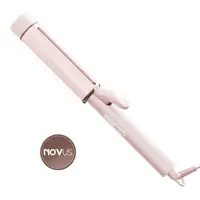 NOVUS White 1.5in 40,000,000 Negative Ions Extra Wide Barrel Curling Iron - Ceramic Tourmaline Silicone Wand, Beauty Products, Curled Rods Curlers & Straighteners for Long Hair, Adjustable Wig-Friendly Comfort Styling Tool