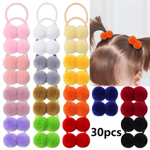30pcs Cute Plush Hair Ties, Non-Damaging Woven Fabric Hair Bands, Scrunchie, Scrunchies, Perfect Daily Accessory & Holiday Gift, All Season Use