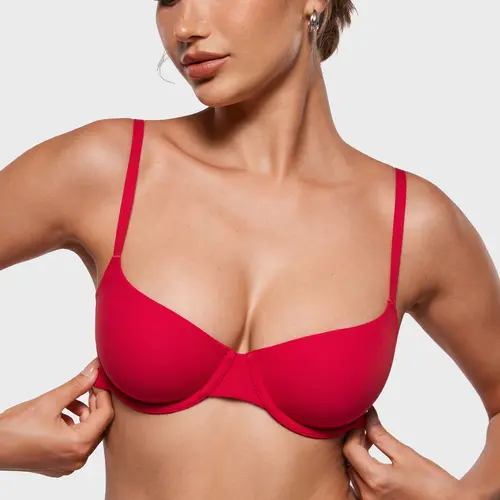 INLYRIC Women's Inbarely Plus Balconette Bra - Demi Unlined No Padding Underwire Comfort Natural Support Everyday Bras Fit Adjustable