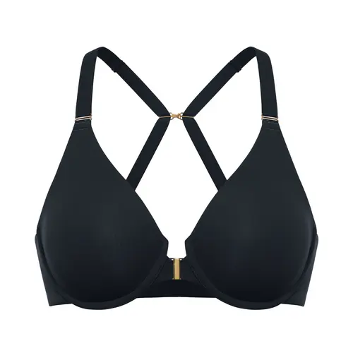 DELIMIRA Women's Inbarely Plus Front Closure Bras Racerback Full Coverage Plus Size Unlined Underwire Bra
