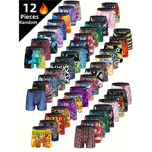 12pcs KJFISTMU Men's Cartoon Tie-Dye Striped Boxer Briefs - Soft, Comfortable & Breathable Polyester Blend, Vibrant Athletic & Everyday Shorts for Casual Wear Menswear Mixed Color Socks Beige，Christmas gifts，stock up on specials，value pack，bundle sets