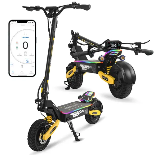 Adult High Speed Electric Scooter - 2400 Dual Motors, 46 Mi Max Range, 40 MPH Max Speed, 11-Inch All-Terrain Tires, NFC Technology, Intelligent Display, Hydraulic Oil Brake System, Dual Suspension Devices, High Speed Scooter