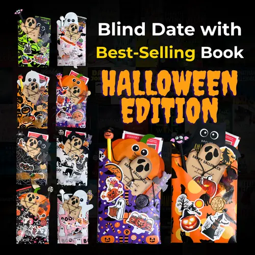 Blind Date With a Book Value Box - Halloween Edition - Perfect Gift for BookTok, Curated Spooky Thriller or Horror Book with Cozy Bookish Goodies, Reader Self-Care Gift for Her Party Favor