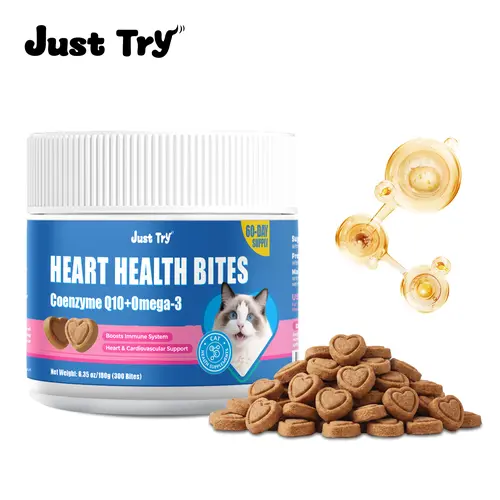Chicken-Flavored Coenzyme Q10 & Taurine Cat Treat Supplements, Advanced Formula for Feline Heart & Cardiovascular Support, 300 Count #sohochic