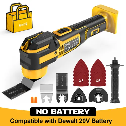 Cordless Oscillating Tool Compatible with Dewalt 20V Battery (NO Battery!!!),Portable Brushless-Motor Tool, 6 Variable Speed Multi-Tool for Scraping,Cutting Wood backtoschool