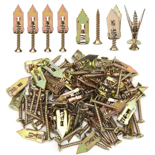 80PCS Self-Drilling Drywall Anchors and Screws Kit 12x30mm No Pre-Drilling Needed Supports Up to 66 lbs Ideal for Home Office Organization Adjustable Hooks and Bracket