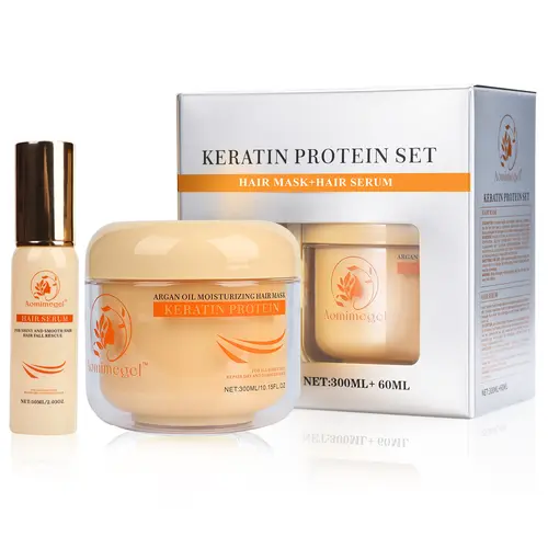 Aomimegel Hair Mask & Oil Set – Deep Repair Treatment with Collagen and Argan Oil, 300ml for All Hair Types Haircare summerwins Healthy Hair Kit Serum,back to school,sohochic