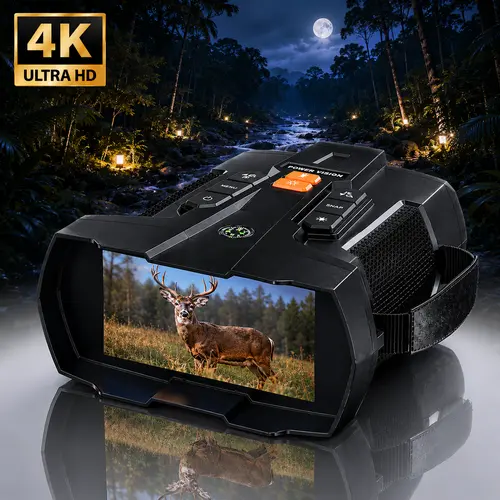 MINENER 4.5" Head-Mounted Night Vision Goggles - High Definition Binoculars, 32GB SD Card, 10X Digital Zoom, 5000mAh Battery, 7 Levels Infrared, for Hunting, Hiking/Light Outdoor, Unique Gifts for Man, Mens Gifts,sohochic