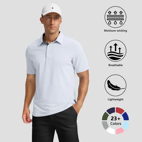 G Gradual Men's Golf-Themed Polo Shirts - Dry Fit, Moisture Wicking, Lightweight Stretchy Shortsleeve, Collared Athletic Sports Clothing for Casual Summer Use #TikTokShopStockUp,summerwins