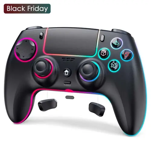 JORREP Wireless PS5 Console Controller with Hall Effect Joystick - Anti-Drift, RGB, Adjustable Remote for PS5, PC, Steam Deck, Android - Headset Integration Compatible,sohochic