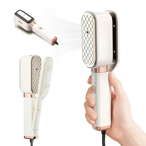 REDHUT 3-in-1 Corded Handheld Travel Steamer - Multi-Function Portable Clothing Iron, 15s Fast Heating, 1000W Power, 110-120V Dual Voltage, 60ML Water Tank, Large Rotatable Panel, 180° Tight Spots Access, Glove Heat Protect Feature