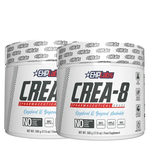 CREA-8 Creatine Monohydrate Twin Pack | 2 x 500g Micronized Creatine | Unflavored | Strength & Recovery Support | Best Value Bulk Bundle, Clean, Fitness, Supplement