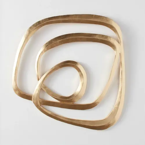 Z Gallerie Infinity 1 & 2 Hanging Wall Decor - Gold, Silver, Metallic Sculpture, Wooden Accents, Infinity 1 Wall Decor - Gold Heart Butterfly Design Decoration, Room Decor, House Decor