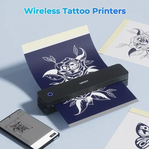 Tattoo Stencil Printer, Wireless Portable Thermal Transfer Machine with 10 Transfer Papers, Compatible with Phone, Tablet, PC#SummerSale
