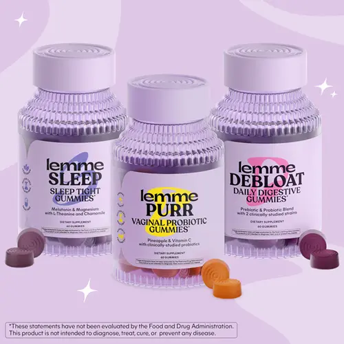 Best Sellers Bundle - Lemme Purr, Lemme Sleep & Lemme Debloat Gummies, Vaginal Health, Sleep Support & Digestive Health Gummies with Clinically-Studied SNZ-1969 Probiotics, LactoSpore & DE111