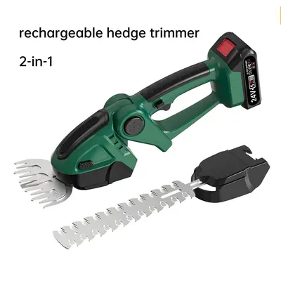 2-in-1 Cordless Hedge Trimmer Tool - Portable Electric Grass & Lawn Cutter with Hedge Trimmer Attachment, High-Capacity Lithium Battery, Rust-Resistant SK5 Blades, Ergonomic Handle for Easy Pruning, Valentine's Day Gift, Lawn Trimmer, Shrubbery Trimmer