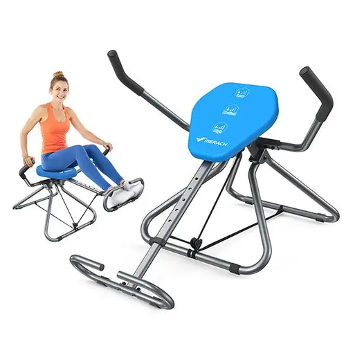 Merach Seated Ab Crunch Trainer, Foldable Core Exercise Equipment for Home Gyms, Comfortable Multi-Functional Waist Twist Exercise Trainer BackToSchool
