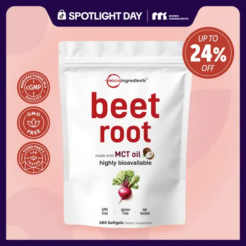 Micro Ingredients Beet Root 360 Softgels with MCT Oil, Highly Bioavailable