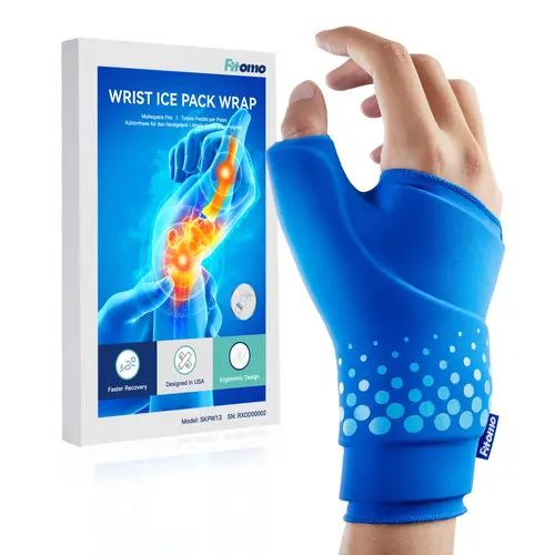 Fitomo Wrist Ice Pack Wrap |Couple Theme Colors| Wrist Brace Wearable icepack-Experience Hot & Cold Compression Therapy enhanced by 3D Cooling Tech – a Reusable Wrap for Soothing Sore Wrists, Reducing Swelling & Daily Comfort