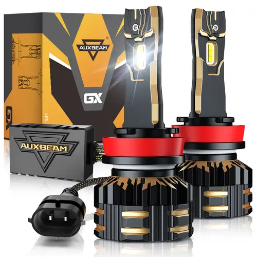 AUXBEAM GX Series 120W LED Headlight Bulbs, 25000LM High Lumen, 6500K Cool White Automotive Lights, 12000rpm Fan Cool, Fits Most Cars with Can-Bus Support, Super Bright Tool Upgrade for Outdoor Use,toolupgrade