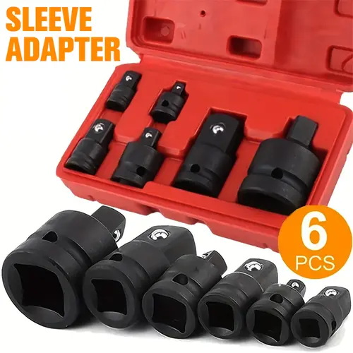 2026 Upgraded  6 Piece Impact Socket Adapter Set, Standard SAE, 1/4, 3/8, 1/2" Cr-V Steel Impact Driver & Wrench Conversion Kit Socket Reducer, Locking Socket Adapter Set