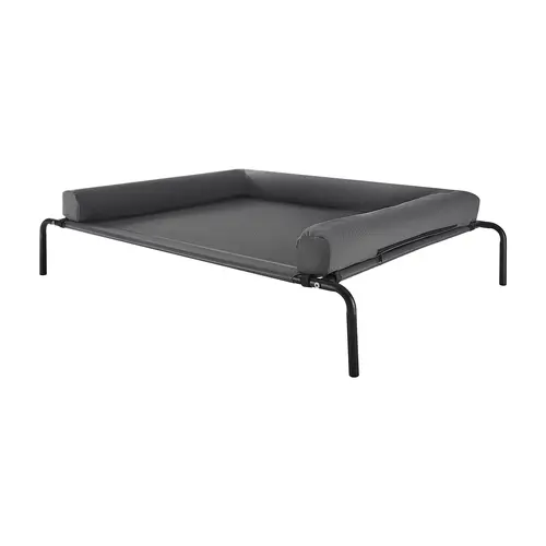 VEVOR Elevated Dog Bed for Large Dogs,  Portable Raised Dog Cot with Washable Pillow, Indoor & Outdoor Pet Cooling Raised Hammock Bed with Steel Metal Frame and Breathable Teslin Mesh, XL, Gray