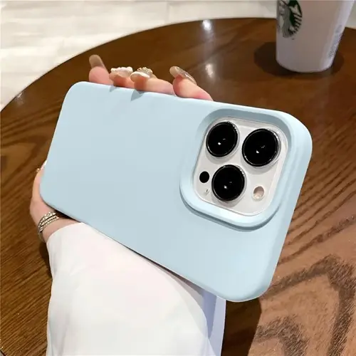 Baby-Skin Feel Liquid Silicone Smartphone Casing for iPhone 11/12/13/14/15/16 Plus/17 Pro Max, 1.5mm Raised Camera Protection, Military-Grade Shockproof Handheld Cellphone Accessory (6ft Drop Tested), Net, Accessories