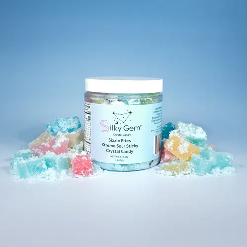 Silky Gem Sizzle Bites Xtreme Sour Sticky Crystal Candy