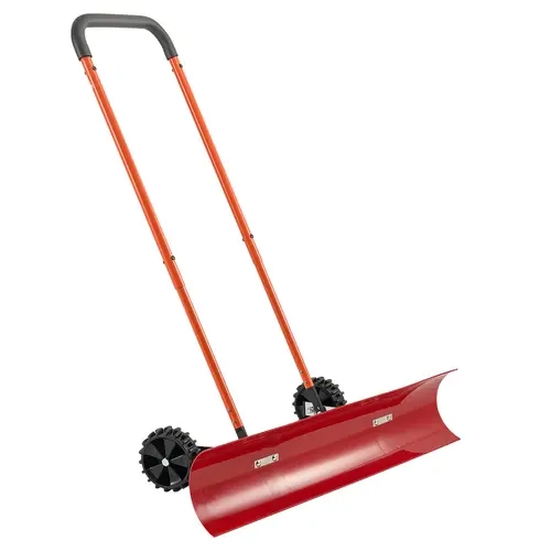 VEVOR Heavy Duty Wheeled Plastic Snow Shovel, 37.8 in Wide Blade, 72° Dual-Angle Design, Bi-Directional Tilt, 90° Adjustable Handle, PC+ABS Resists Daily Wear, Portable Yard Tool for Driveways, Sidewalks,toolupgrade