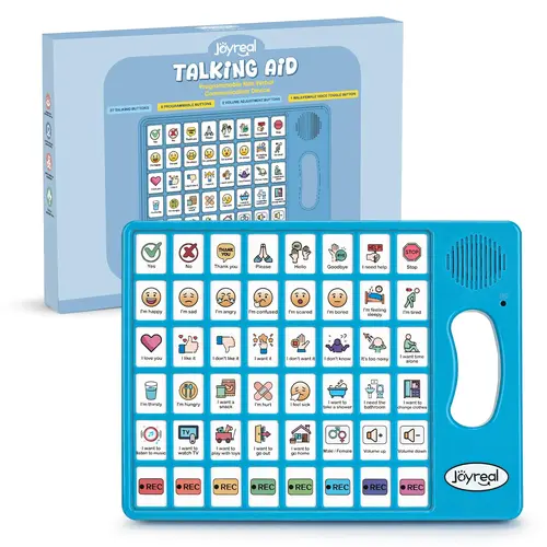 Joyreal AAC Communication Device for Speech - 37 Easy-to-Understand Talking Buttons & 8 Programmable Buttons - Oral Language Learning Tools - Christmas Gift
