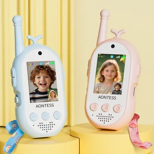 AONTESS Kids' Walkie Talkie - Rechargeable 2-Way Radio with Magic Voice Feature, Electronic Educational Toy for Hide-and-Seek, Camping - Radio-Controlled Walkie Talkies Toys, Birthday Gift for Boys and Girls Ages 3-12, Camping Chat Tool,sohochic