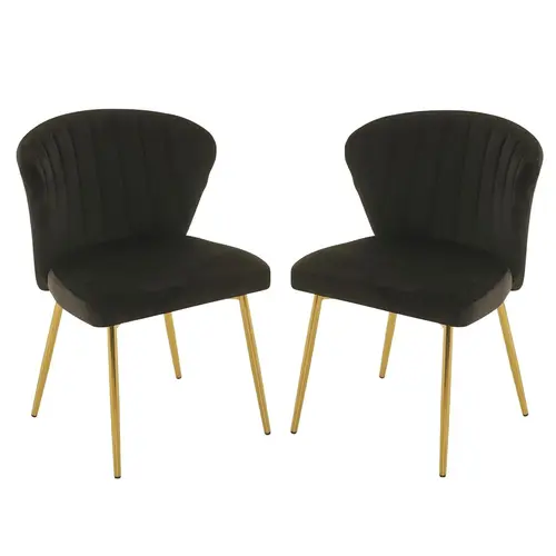 Mojay Upholstered Modern Chic Body-Friendly Classic Style Velvet Dining Chairs - Metal Golden Legs, Versatile Vanity/Dressing Table Stool for Dining Room, Kitchen, Upholstered Dining Chairs, Modern Dining Chairs
