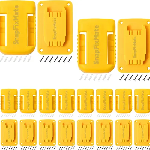 GJANSH Tool Holders for Dewalt 20V/12V Drill Tool Mount,Heavy-Duty ABS Wall Organizer Rack with Screws, Drill and Battery Holder Mount for Garage, Workshop, Job Site toolupgrade