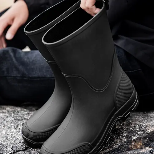 Men's & Women's High-Quality Anti-Slip Rain Boots with Cuff, Waterproof Kitchen Shoes, Garden Shoes, Motorcycle Boots, Fishing Shoes, Slip Resistant Boots, Slip On Boots, Waterproof Outdoor Footwear, Weatherproof Footwear