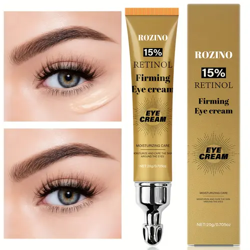 ROZINO Instant Eye & Face Lift Cream - Retinol Anti-Aging Lightweight Daily Treatment for Sensitive Skin, Rapid Remover for Bags, Wrinkles, Smile Lines, Forehead Lines, 2-Minute Temporary Firming & Tightening, Brightener, 20g