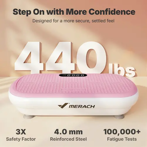 【Creator Live Exclusive】Merach High-Power Vibration Plate Exercise Machine,440lbs Weight Capacity, Bluetooth Remote Control, 4 Workout Modes for Home Gym Fitness Equipment BackToSchool