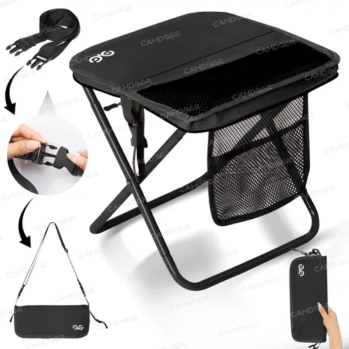 【Summer's first choice】Portable Outdoor Folding Chair with Pockets, camp gear，Camping Chair, Upgraded Folding Stool, Weighs Only 1.5 lbs, Maximum Load Capacity 400 lbs, Suitable for Activities Such as Queuing, Fishing, Camping, etc.