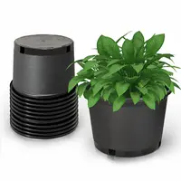 Findmall 10PC Black Plastic Multi-Size Injection Mold Flower Pots & Planters, Premium Weatherproof Outdoor Root Nursery Pots with Garden Accessories for Growing Flowers (Specialty Garden Tools, Easy to Clean & Reuse),toolupgrade