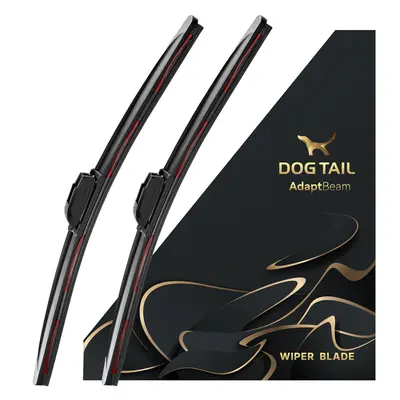 DOG TAIL Neoprene Windsheild Wiper blades - Fit Light Wiper Arms Perfectly - 3X Durable, Silent & Streak-Free Universal Fit Windshiled Wipers