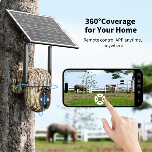 Solar Outdoor Surveillance Camera, 4G LTE No WiFi Needed, 2K Full Color Night Vision, 360° View, AI Human Detection, IP65 Waterproof, Activate-Required Unlimited Data, Wall Mount, Outdoor Gadgets
