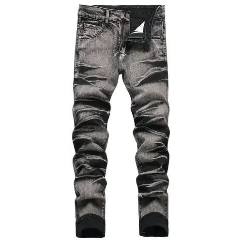 JUNBAOSS Men's Slim Fit Stretch Jeans Ripped Skinny Jeans for Men, Distressed Straight Leg Casual Fashion Comfort Flex Waist Denim Pants, Men's Wear Classic Street Style Cotton Fabric Jean Natural Hipster Personalized Stylish Jeans with Pockets SpringStat