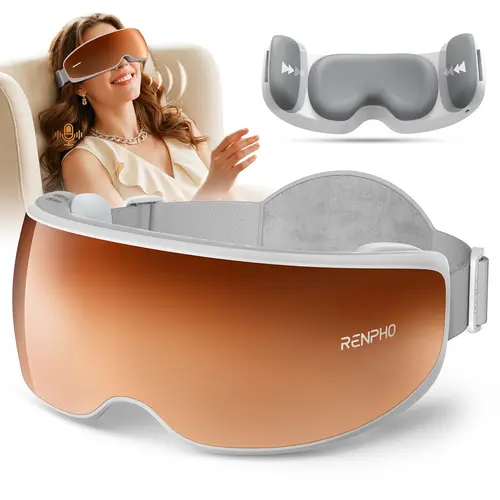 Renpho Eyeris Calina Smart Eye Massager for Adults & Youth - Heat, Temple Massage, Voice Control, Acupressure Vibration, Silent Sleep Aid, Fast-Charging (1.5 Hours), Wireless Self-Care Stress Reliever, Father's Day Gift