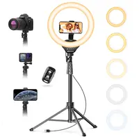 UBeesize 12'' Selfie Ring Light with 62'' Tripod Stand - Vlogging & Streaming Equipment, Smartphone/Cellphone Accessories for Content Creators, Compatible with Phones, Cameras, Webcams