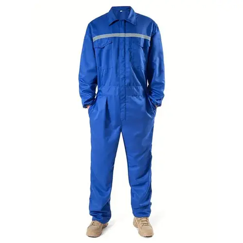 HOMUG Men's One Piece Work Suit Set Spring and Summer Style Wear Resistant and Breathable with Velcro and Zipper Suitable for Machine Repair Auto Repair Painting Factories and Workshops