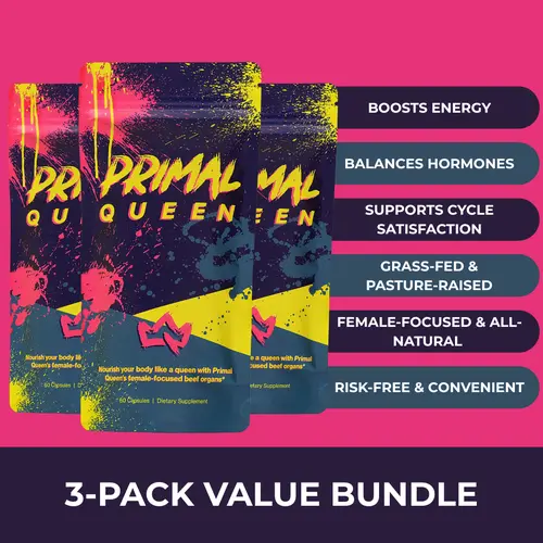 Primal Queen Beef Organ Superfood Refill | 90 Day Refill (3-pack), Supplement for Women