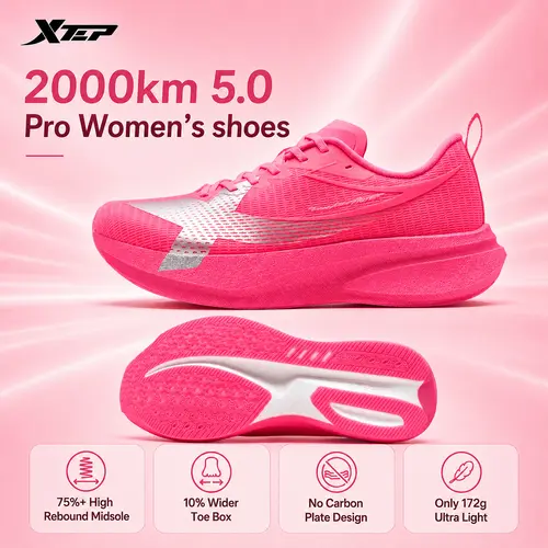 XTEP 2000km 3.0/5.0/5.0 Pro Women's Running Shoes - Breathable, Comfortable Fashionable Jogging & Road Running Training Sneakers, Road Running Shoes, Fashionable Running Shoes