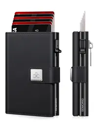 Men's Ultra-Thin RFID Blocking Rfid Theft Proof Aluminum Alloy Wallet, Minimalistic Rfid Wallet, Minimalist Design with Pop-Out Card Slots, ID Window, Cash Compartment, Secure Card Storage, RFID Card Holder, Ideal Christmas Gift for Dad or Boyfriend
