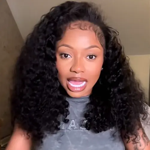 【3 In 1 Half Wig】Half Wig Kinky Curly Human Hair 180% V Part Burmese Curly Wig Human Hair Beginner Friendly Kinky Curly Wig Human Hair 180 Density